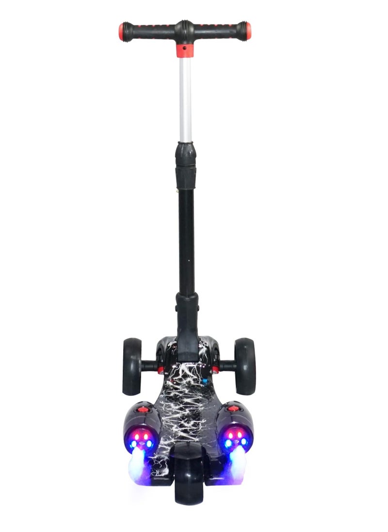 EASY FUTURE 3 wheels kick scooter for kids - Safe Lean to Steer, LED Lights wheels, Bluetooth and Water Spray Gives a Great Smoke Effect for Children from 3 to 14 Years Old (Balck)  - Image 4