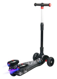 EASY FUTURE 3 wheels kick scooter for kids - Safe Lean to Steer, LED Lights wheels, Bluetooth and Water Spray Gives a Great Smoke Effect for Children from 3 to 14 Years Old (Balck)  - Image 5