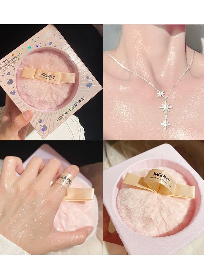 Me Now Highlighter Makeup Powder Puff Glitter Shimmer Sparkle Loose Patting Powder for Body Face Hair Multi-Use - Image 3