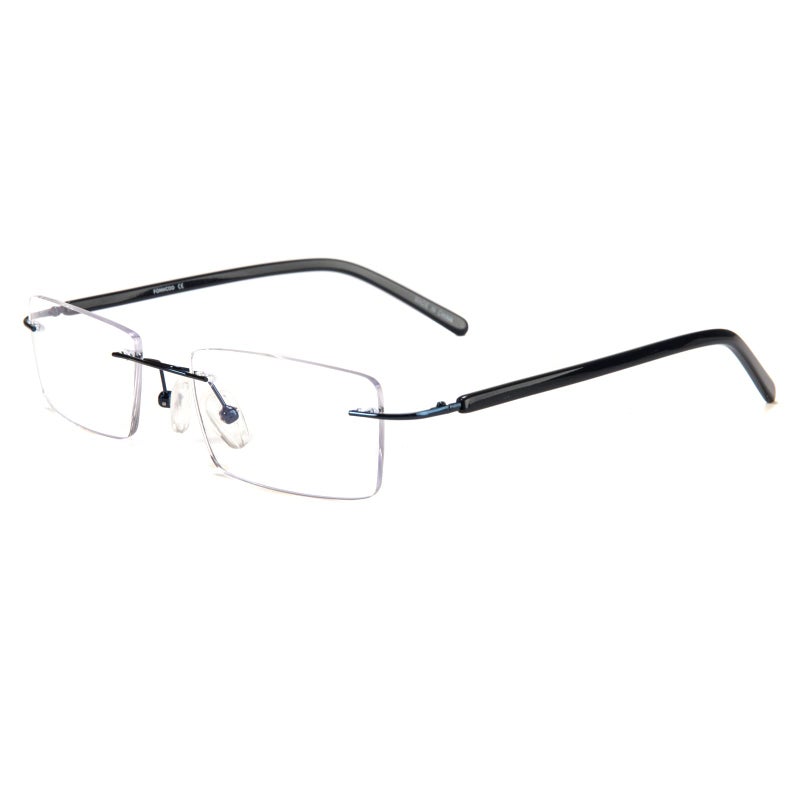FONHCOO Blue Light Blocking Glasses Anti Blue Ray Unisex Lightweight Rimless Frameless Rectangle Computer Gaming Glasses AntiGlare AntiFatigue Blue