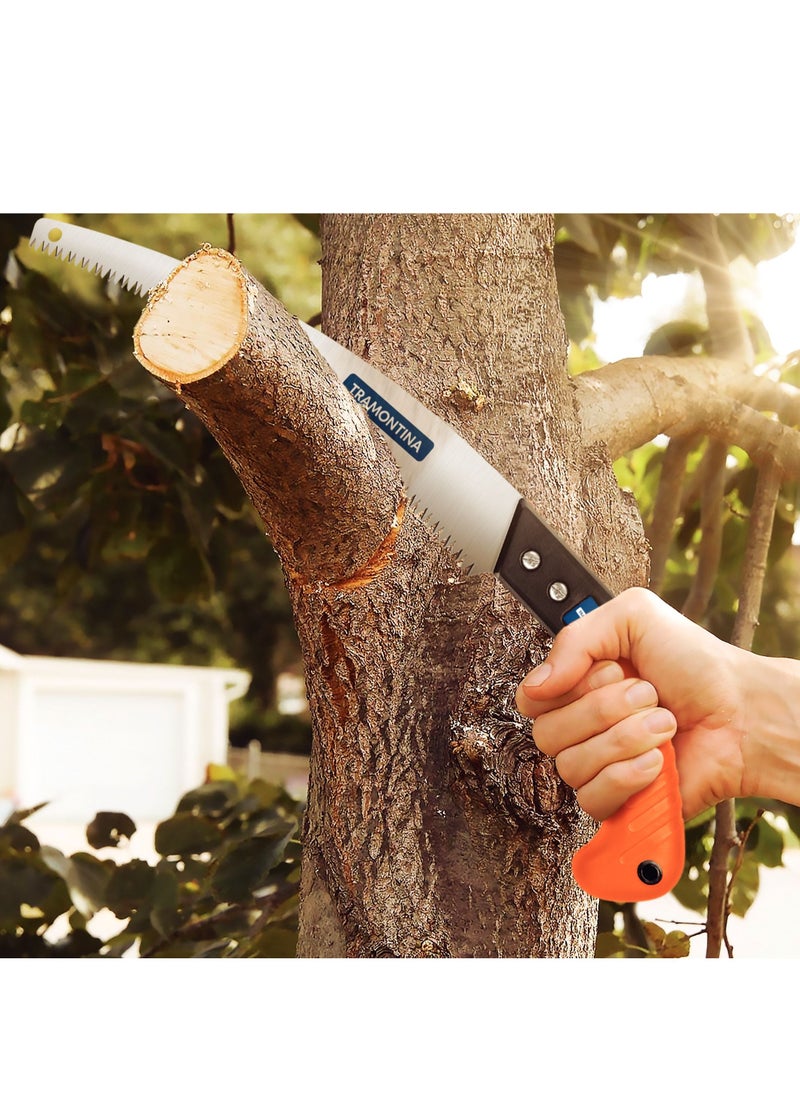 TRAMONTINA Since 1911,Made in Brazil- 12.5-inch/320mm Fixed Metal Pruning Saw with Rubberized Handle  - Image 4