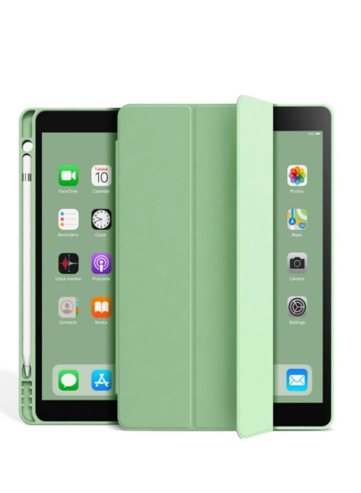 Loquat Matcha Green iPad case with pen slot