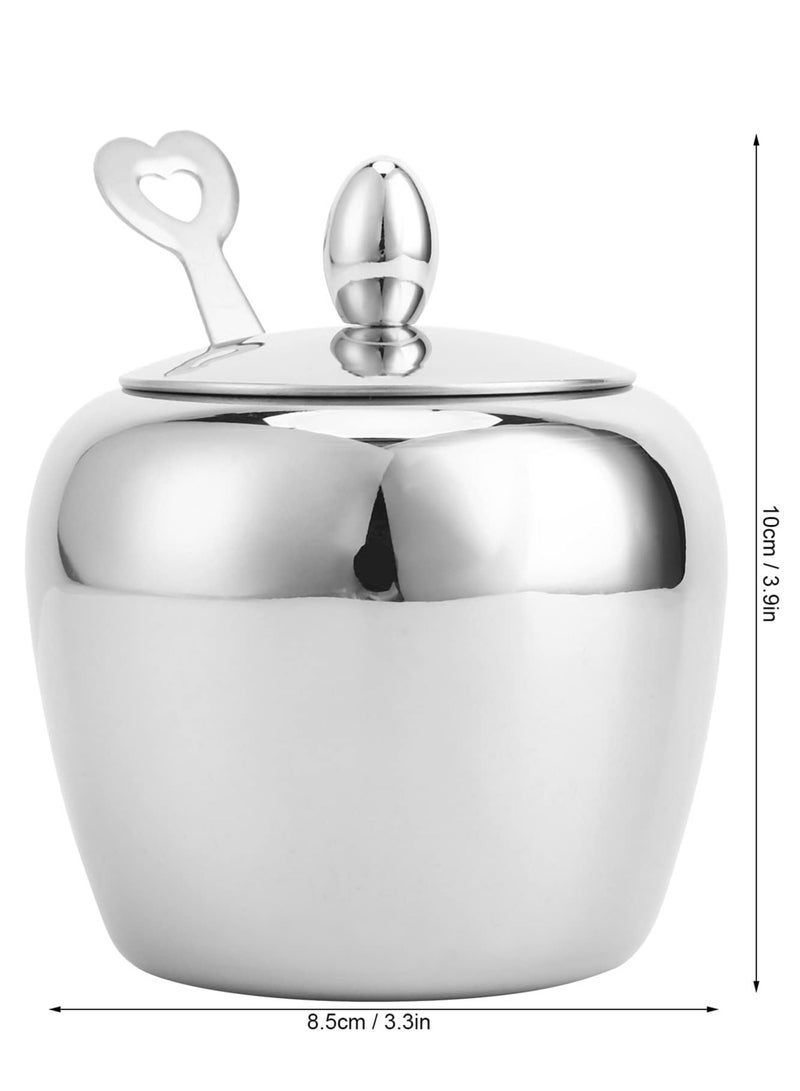Stainless Steel Seasoning Containers Set - Sugar, Salt, Pepper, Spice Bowls with Spoon and Lid for Home. - Image 2