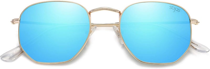 Sojos Square Polarized Sunglasses for Women Men Small Hexagonal Polygon Mirrored Lens SJ1072 - Image 1