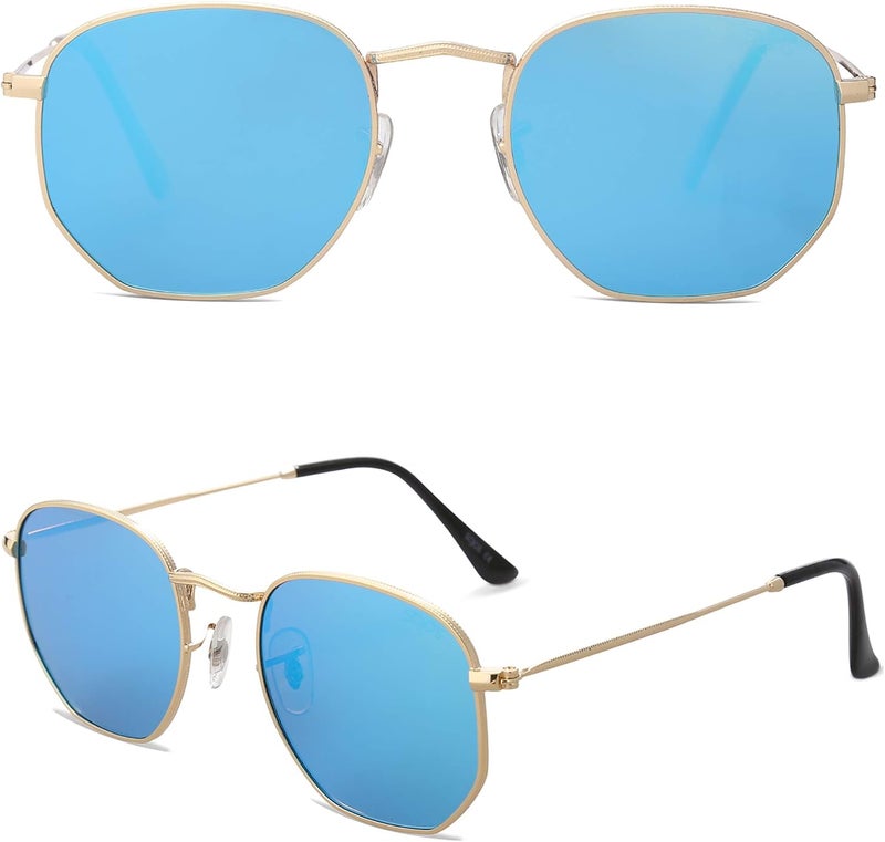 Sojos Square Polarized Sunglasses for Women Men Small Hexagonal Polygon Mirrored Lens SJ1072 - Image 2