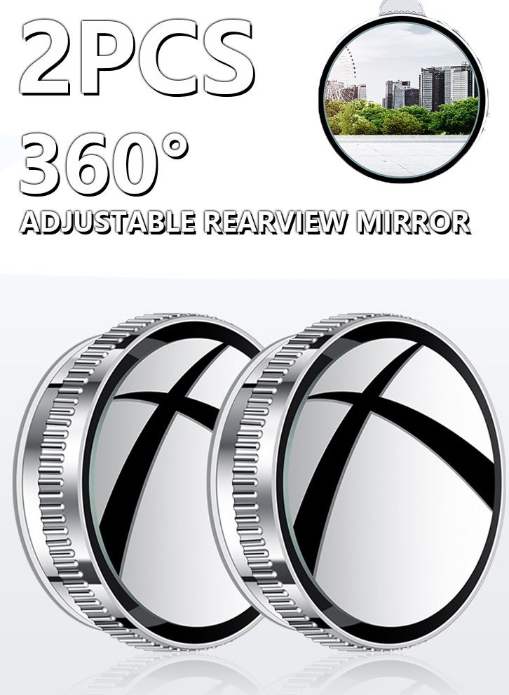 Blind Spot Car Mirror Truck 2 Pack Round Rear View Mirrors HD 360° Adjustable Wide-angle Suction Cup Design Side Blind spot Convex Universal Fit Auto Exterior Accessories - Image 1