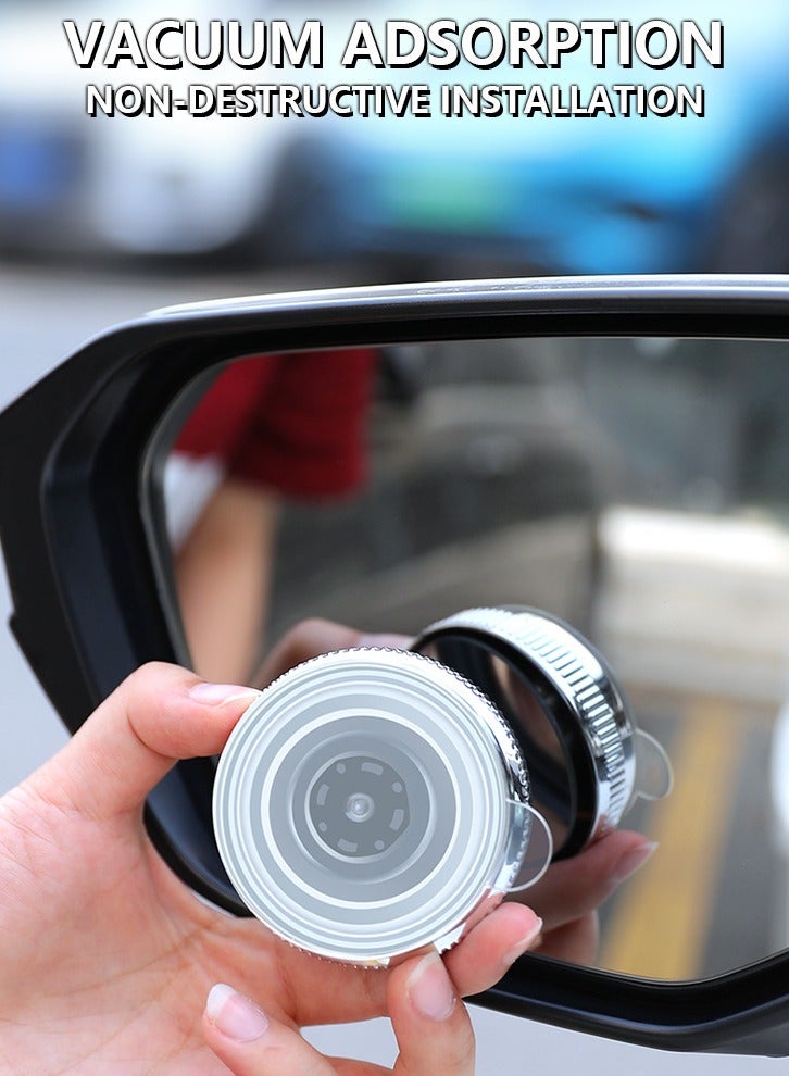 Blind Spot Car Mirror Truck 2 Pack Round Rear View Mirrors HD 360° Adjustable Wide-angle Suction Cup Design Side Blind spot Convex Universal Fit Auto Exterior Accessories - Image 5