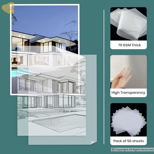 Paraspapermart A4 Size Artist’s Tracing Paper, 50 Sheets-Translucent Sketching and Tracing Paper for Pencil, Marker and Ink, Lightweight - Image 4