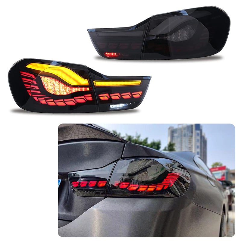 inginuity time LED Tail Lights For BMW M4 GTS F32 F33 F82 F36 F82 F83 20142020 With Sequential Indicator Rear Lamp Assembly Smoked
