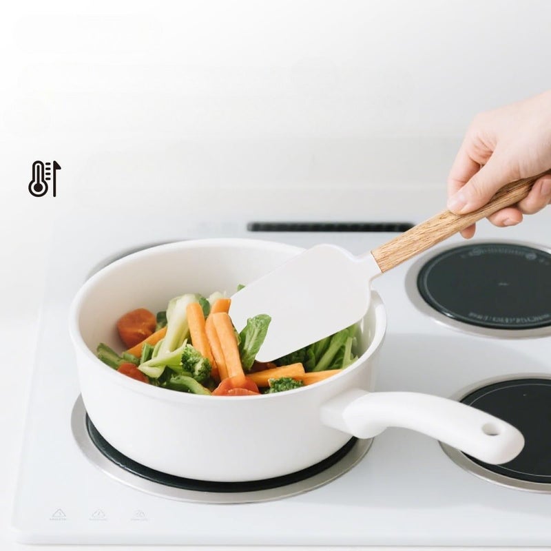 4 Piece Silicone Spatula Set Food Grade Nonstick Black For Cooking Baking Mixing Frosting Heat Resistant Dishwasher Safe - Image 1