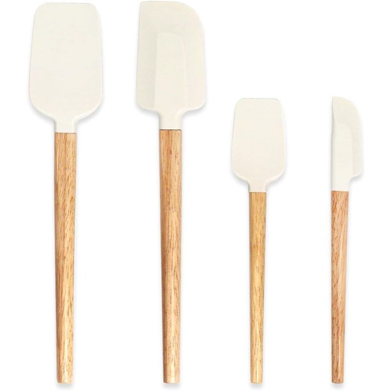4 Piece Silicone Spatula Set Food Grade Nonstick Black For Cooking Baking Mixing Frosting Heat Resistant Dishwasher Safe - Image 4