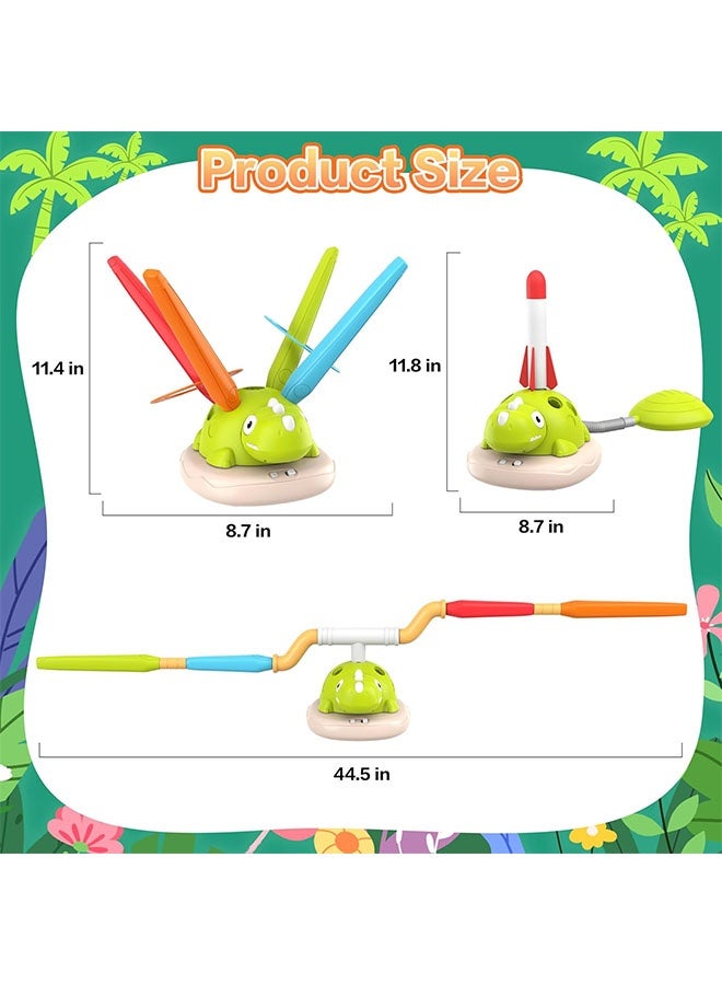 3 in 1 Musical Jump, Toss Ring Game and Stomping Launch Rocket Launcher Outdoor Toys for Kids 3-6 Exercise Jump Gross Motor for Toddlers Indoor/Yard Party Game Gift for Boys Girls 4-8 Remote Control - Image 2