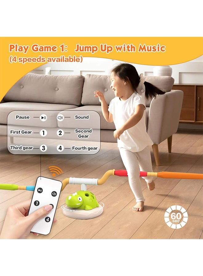 3 in 1 Musical Jump, Toss Ring Game and Stomping Launch Rocket Launcher Outdoor Toys for Kids 3-6 Exercise Jump Gross Motor for Toddlers Indoor/Yard Party Game Gift for Boys Girls 4-8 Remote Control - Image 4