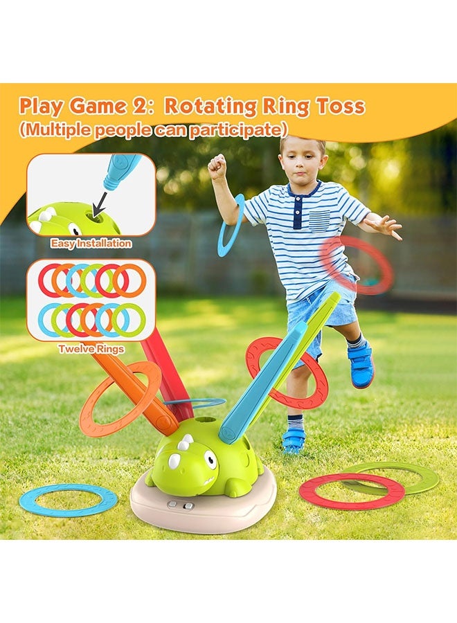 3 in 1 Musical Jump, Toss Ring Game and Stomping Launch Rocket Launcher Outdoor Toys for Kids 3-6 Exercise Jump Gross Motor for Toddlers Indoor/Yard Party Game Gift for Boys Girls 4-8 Remote Control - Image 5