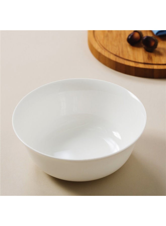 Sky Top Ceramic Noodle Bowl, Porcelain Soup Bowl, Rice Bowl, Household Tableware, Pure White, 6 Inches, 4-piece Set - Image 3