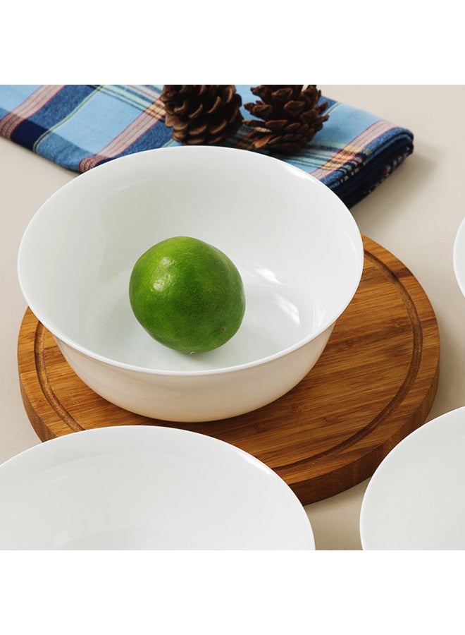 Sky Top Ceramic Noodle Bowl, Porcelain Soup Bowl, Rice Bowl, Household Tableware, Pure White, 6 Inches, 4-piece Set - Image 5