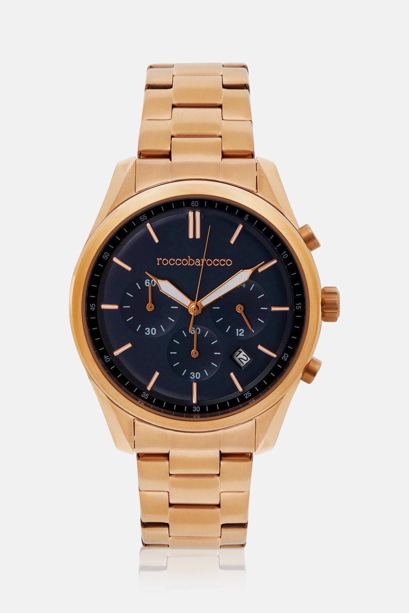 RoccoBarocco Men RB4853M-03M Analog Watch 42mm, Gold  - Image 1