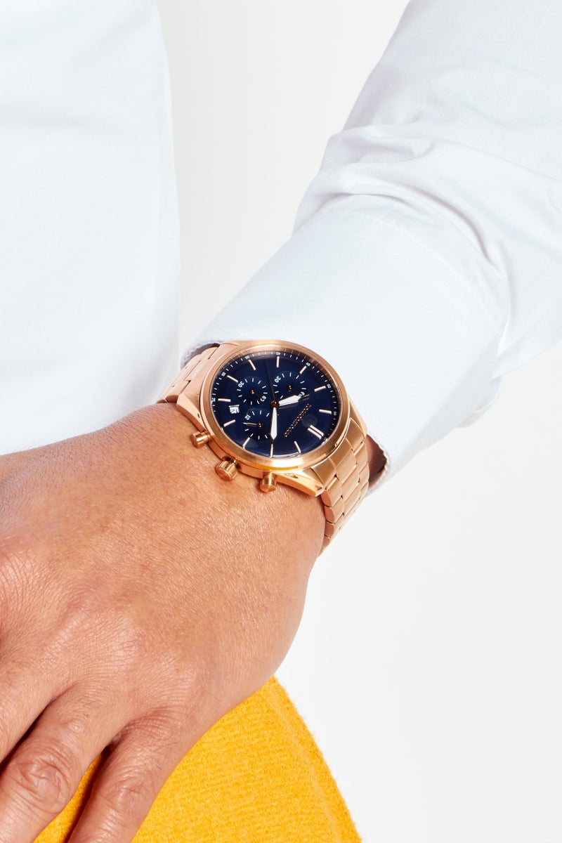 RoccoBarocco Men RB4853M-03M Analog Watch 42mm, Gold  - Image 2