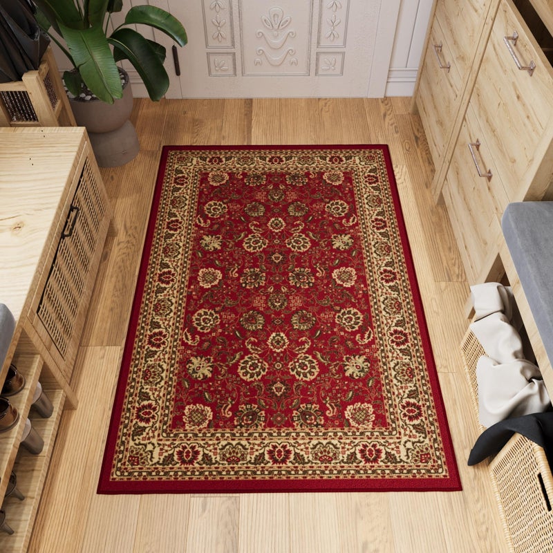 Ottomanson Hallway Runner Rug 2'7" x 9'6" Non Slip Oriental Area Rugs Easy to Clean Laundry Rug Runner Durable & Pet Friendly Floor Carpet Runners for Hallways Entryway Living Room Kitchen, Red - Image 1