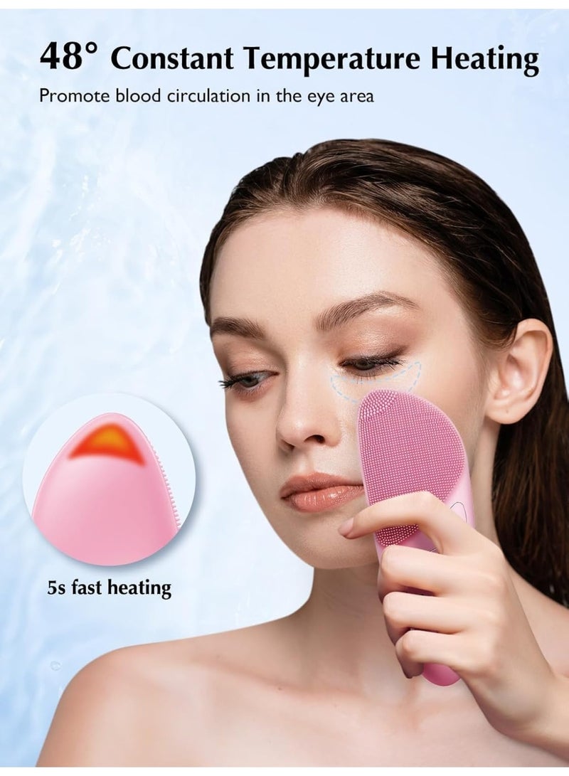 جهاز تنظيف الوجه الكهربائي 5 واط سيليكون طبي قابلة لإعادة الشحن – فرشاة تنظيف البشرة بتقنية الاهتزاز الصوتي العميق – 4 أوضاع تنظيف لإزالة الرؤوس السوداء وتقشير وتدليك البشرة – مقاوم للماء IPX7 وبطارية 500mAh للشحن السريع والعناية اليومية بجميع أنواع البشرة - Image 4