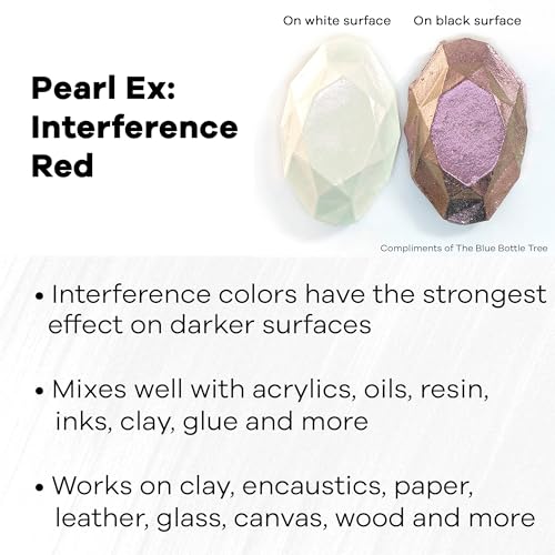 Jacquard Pearl Ex Pigment Powder 0.5 oz Interference Red - Loose Mica Powder for Epoxy Resin, Watercolors, Calligraphy Ink & Clay - Epoxy Pigment Powder - Epoxy Resin Color - Image 2