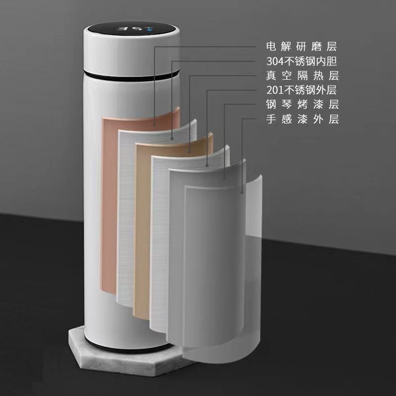 Smart 304 Stainless Steel Thermos Cup Business Office Straight Cup Portable Sports Creative Gift Cup Printed With Logo - Image 4