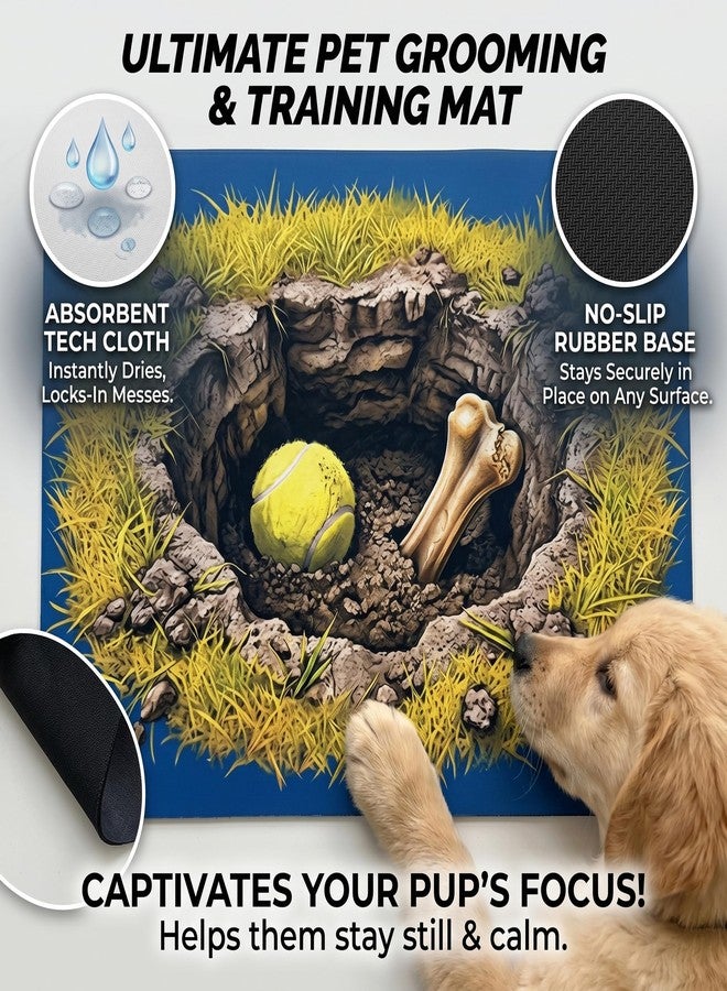 EazziSwitch Absorbent Dog Grooming Mat: 28x20 3D Effect Printed Dog Grooming Table Pad - Image 5