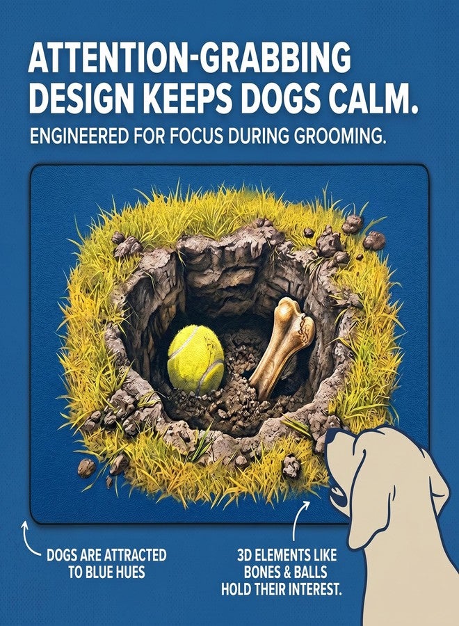EazziSwitch Absorbent Dog Grooming Mat: 28x20 3D Effect Printed Dog Grooming Table Pad - Image 3