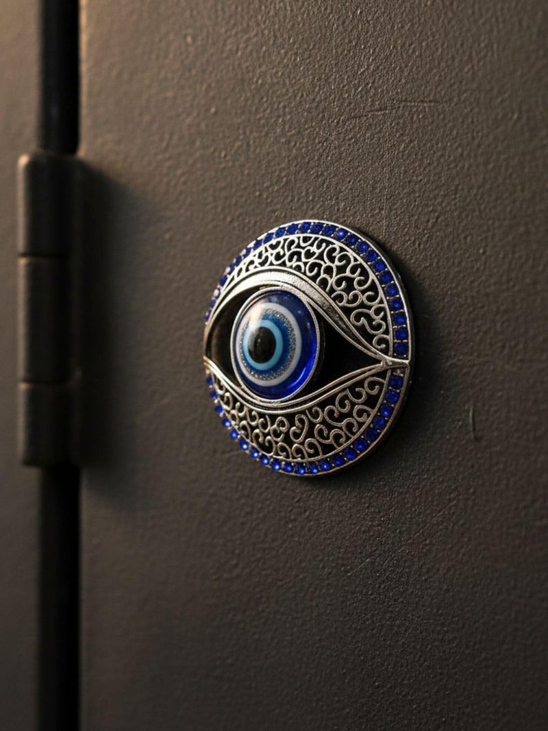 BLUE BEADS Home & Decor Magnets Multi Design Turkish Round Evil Eye Fridge Magnet Refrigerator Sticker Good Luck & Protection Unique Items Home and Office Decorative Car Accessories (Round) - Image 3