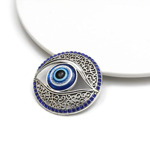 BLUE BEADS Home & Decor Magnets Multi Design Turkish Round Evil Eye Fridge Magnet Refrigerator Sticker Good Luck & Protection Unique Items Home and Office Decorative Car Accessories (Round) - Image 1