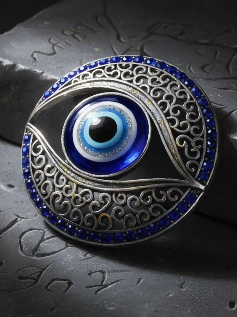 BLUE BEADS Home & Decor Magnets Multi Design Turkish Round Evil Eye Fridge Magnet Refrigerator Sticker Good Luck & Protection Unique Items Home and Office Decorative Car Accessories (Round) - Image 5