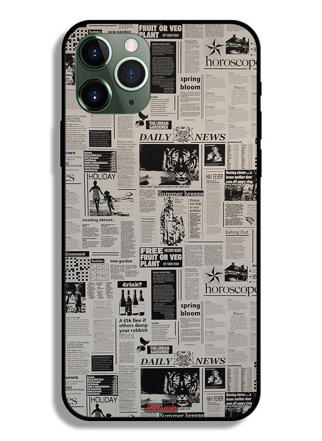 Tolwak Apple iPhone 11 Pro Max Protective Case Newspaper Recording  - Image 2