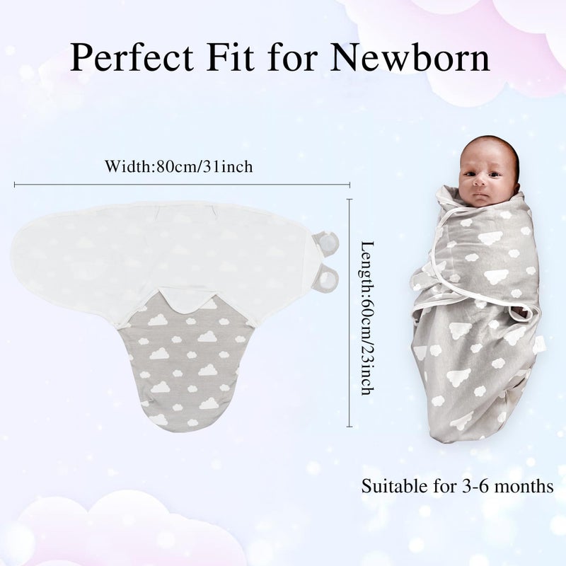 FUNUPUP Baby Swaddle 3-6 Months 100% Cotton Baby Swaddle Wrap Newborn 1.0Tog Baby Swaddle Blanket for Boys Girls, Pack of 3 (Grey) - Image 2