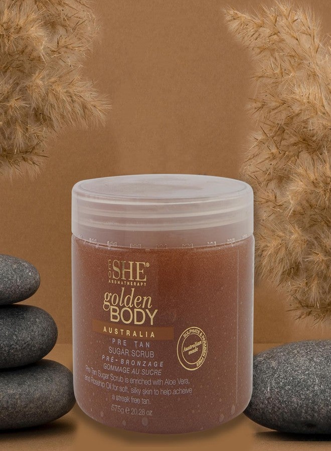 Om SHE Aromatherapy Golden Body Pre Tan Sugar Scrub - Image 5