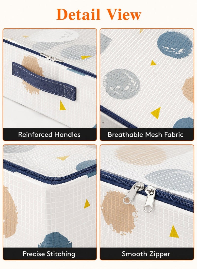 GOOGO Underbed Storage Bags, Foldable UnderBed Storage Box With Lids, Clothes Storage Bags with Sturdy Zip, PVC Window, Reinforced Handle for Clothes, Duvets, Comforters, Blankets - Image 5
