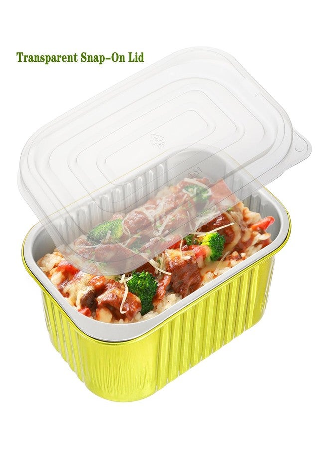 DEAYOU 50 Pack Small Aluminum Pans with Lids, 1.5 LB Heavy Duty Disposable Foil Cake Baking Tins, Bread Loaf Pans Takeout Food Containers for Leftover, Meal Prep, Freezer, 6.3" x 4.4" x 2.1", 24oz - Image 4