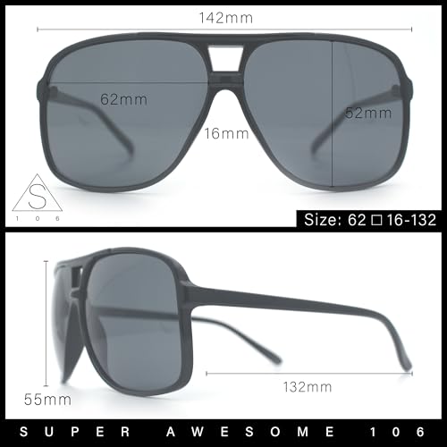 SA106 Oversize Large Thin Plastic Racer Mens Sport Sunglasses Black Brown - Brown - Image 5