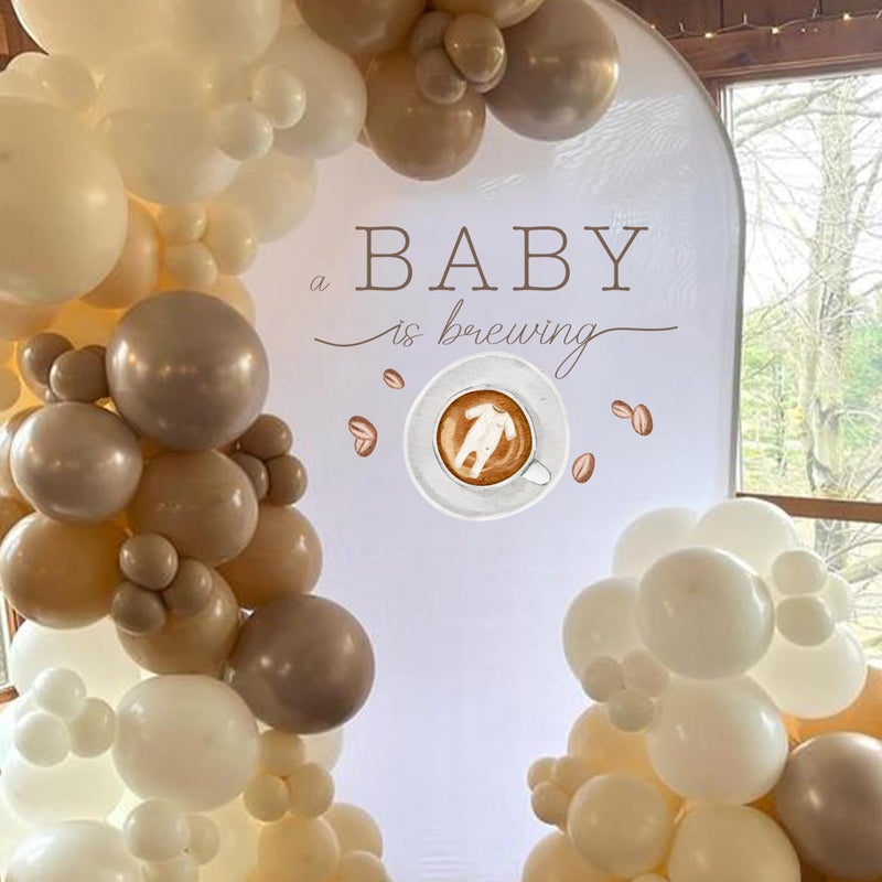 Capiont Baby is Brewing Baby Shower Decal â€“ Coffee Theme Backdrop Decal with Baby Clothes& Coffee Bean Sign Decal for Gender Reveal Decor Party Supplies (Baby is Brewing) - Image 5