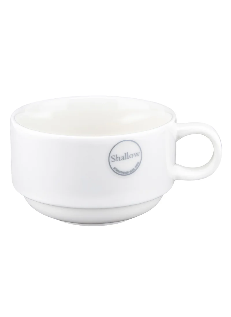 Shallow Bone China Hospitality Coffee Cup, White, 220Ml, Jx130-C001-04