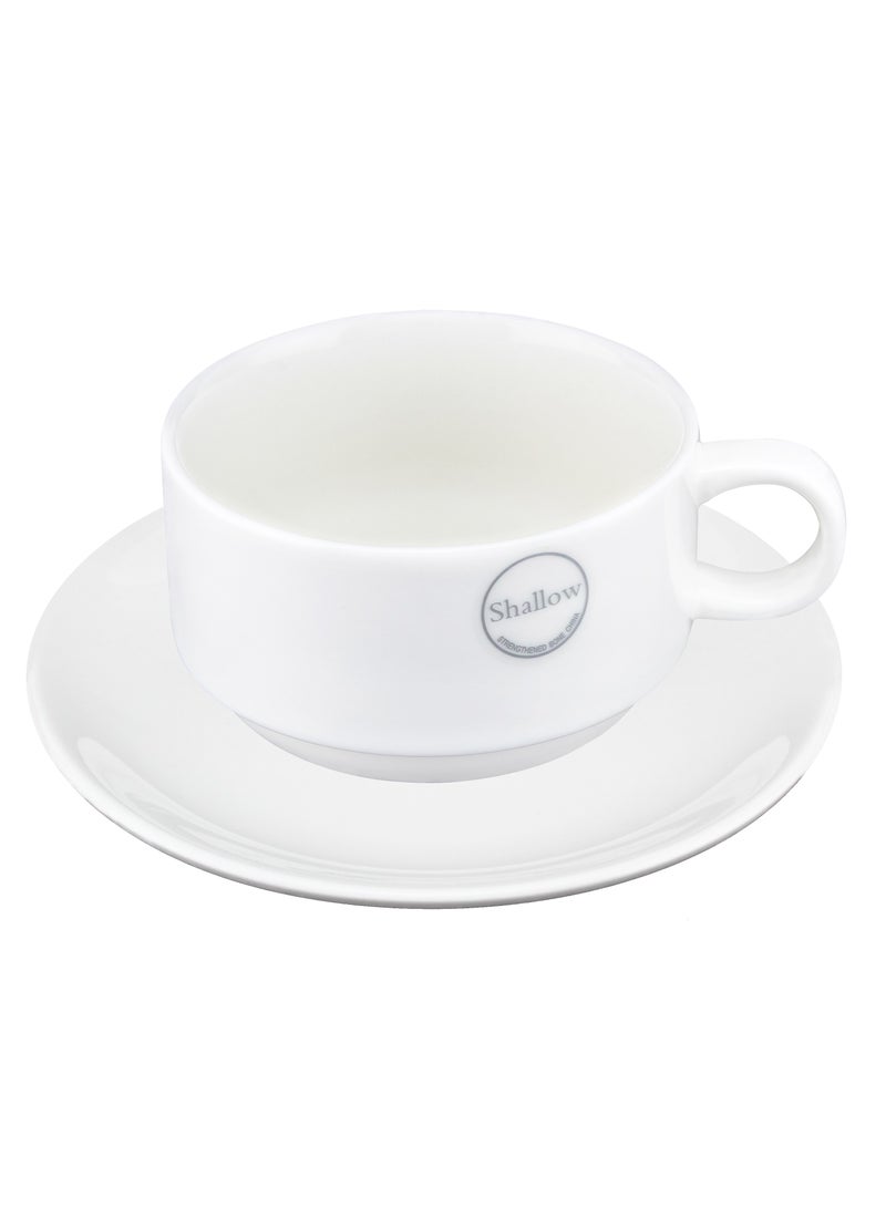 شالو فنجان قهوة ضيافة من البورسلين العظمي، أبيض،  مل - Image 1