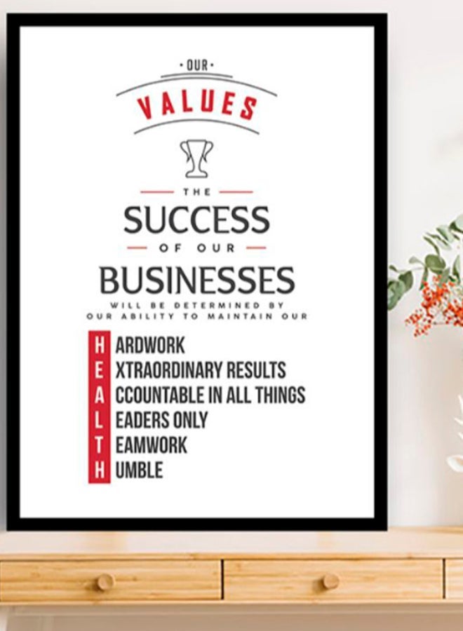 NIBEMINENT Quotes Poster With Frame Red/White/Black 40 x 55cm - Image 2