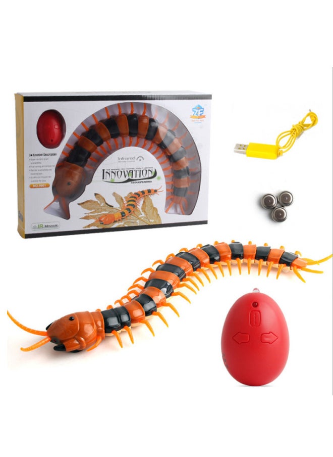 Strange Trick Toy Electric Remote Control Infrared Frequency Simulation Rattlesnake Cobra Remote Control Snake Walking-Color:Centipede Yellow 268g  - Image 1
