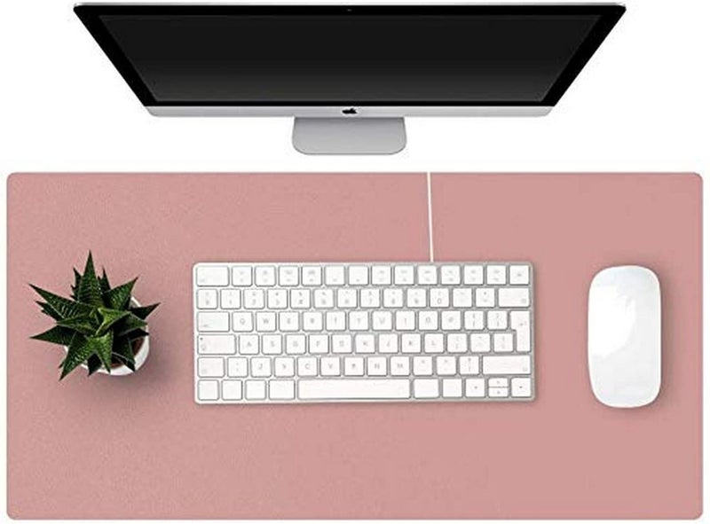 Dhvsam Mouse Pad, Non-Slip Extended PU Leather Desk Writing Mat, Laptop Mouse Matt, Dual-Sided Waterproof Easy to Clean Desk Blotter Protector for Gaming Office Home (Pink, 60 X 30 CM) - Image 3