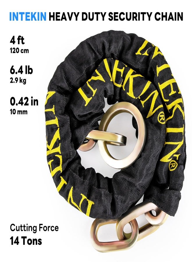 INTEKIN Security Chain 4 ft x 3/8" Thick Hardened Steel Chain, Bike Lock Chain for Bikes, Containers, Motorcycles, Trailers, ATV's - Image 2