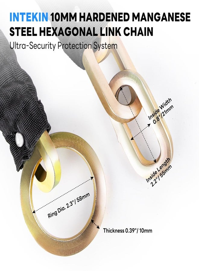 INTEKIN Security Chain 4 ft x 3/8" Thick Hardened Steel Chain, Bike Lock Chain for Bikes, Containers, Motorcycles, Trailers, ATV's - Image 3