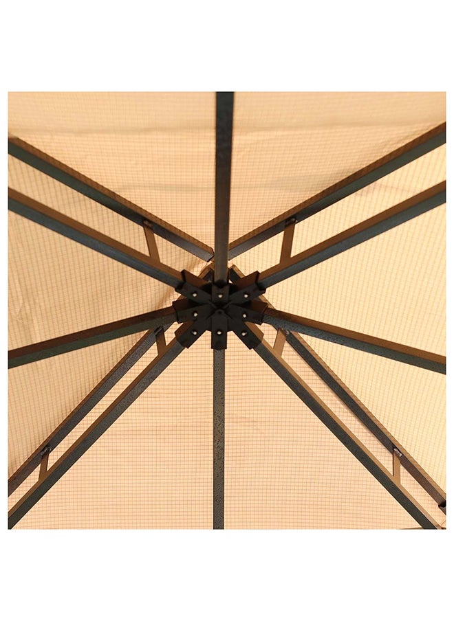 DANUBE HOME Delight Gazebo Steel Frame With Polyester Roof Square Shape With Curtain Water And UV Resistant Garden Patio Canopy Modern Outdoor Furniture 2.7x2.7m Beige  - Image 3