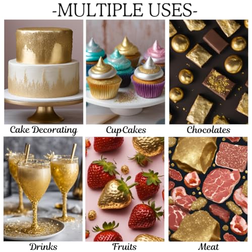 Dazzle Dust Edible Glitter Powder Sprinkles for Cake Decorating, Drinks, Cookie, Icing, Dessert Decorations, Sparkly Luster, Food-Grade, Vegan, Gluten Free, Kosher, Bulk 15g, Gold - Image 5