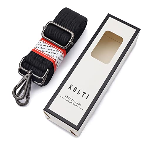 Kolti Purse Strap Replacement Crossbody Handbag Stripe Wide Adjustable, Gun Metal Buckle-23 - Image 2