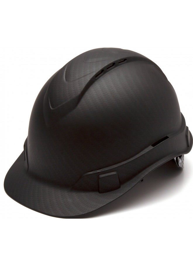 Pyramex Safety PYRAMEX Ridgeline Cap Style Hard Hat, Vented, 4-Point Ratchet Suspension, Black Graphite Pattern  - Image 1