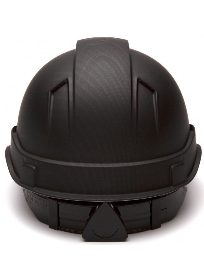 Pyramex Safety PYRAMEX Ridgeline Cap Style Hard Hat, Vented, 4-Point Ratchet Suspension, Black Graphite Pattern  - Image 3
